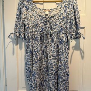 Banjanan Blue and White Floral Mini Dress